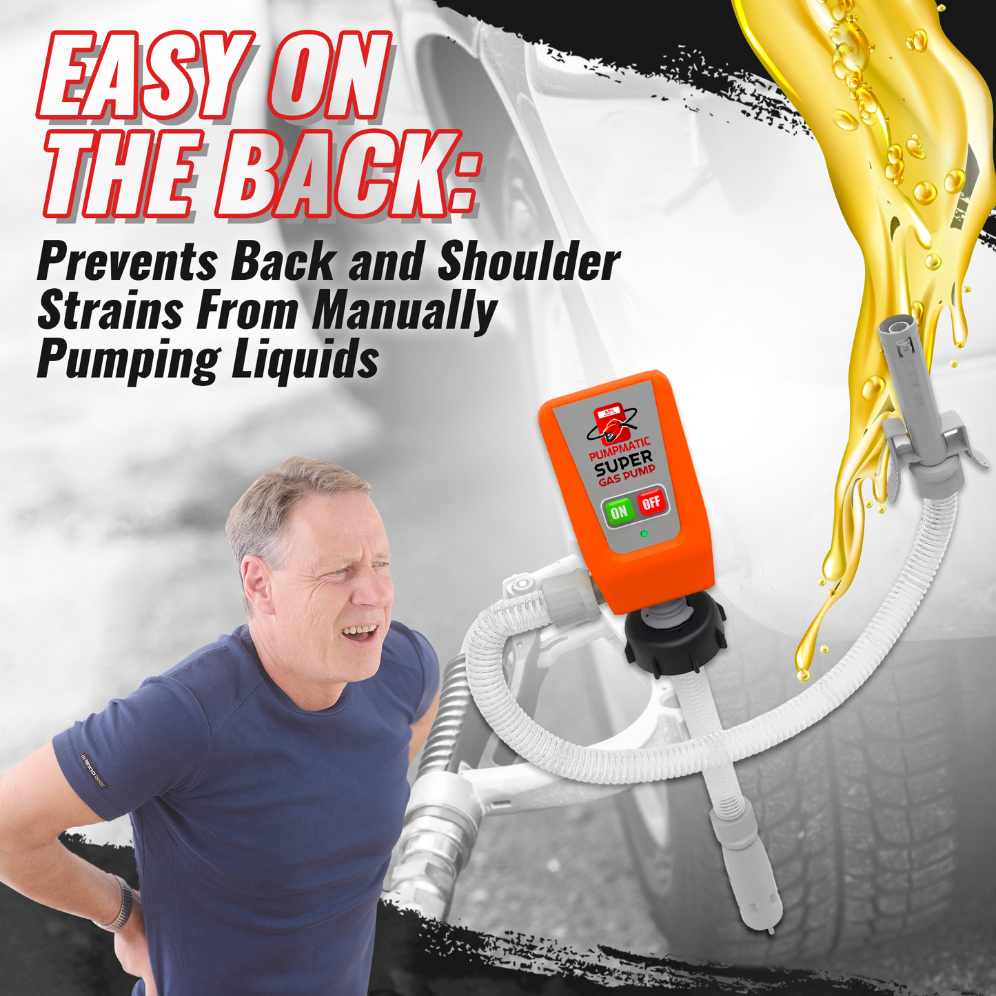 55 Gallon Drum Barrel Pump - Auto-Stop Sensor, 3.2 GPM, 4.25 Ft Hose - BRS Super Pumps