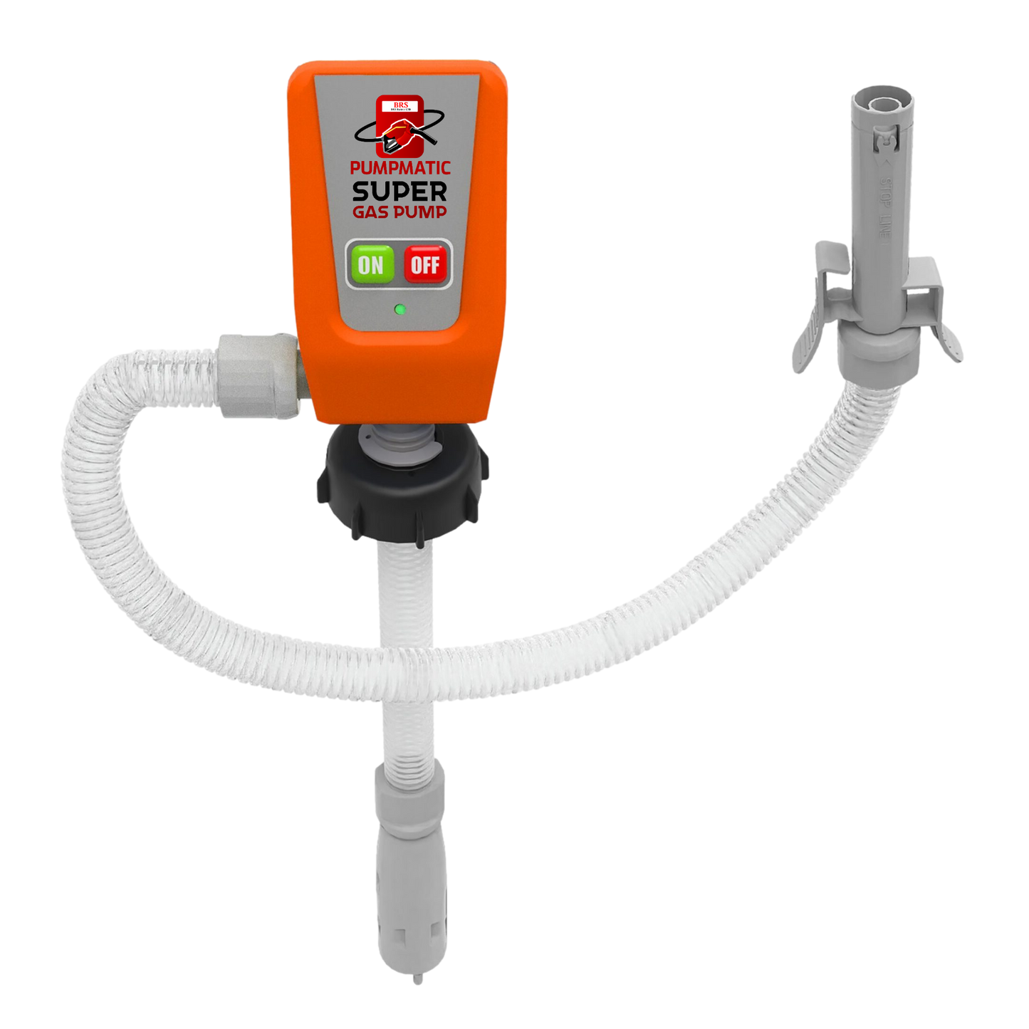 55 Gallon Drum Barrel Pump - Auto-Stop Sensor, 3.2 GPM, 4.25 Ft Hose - BRS Super Pumps