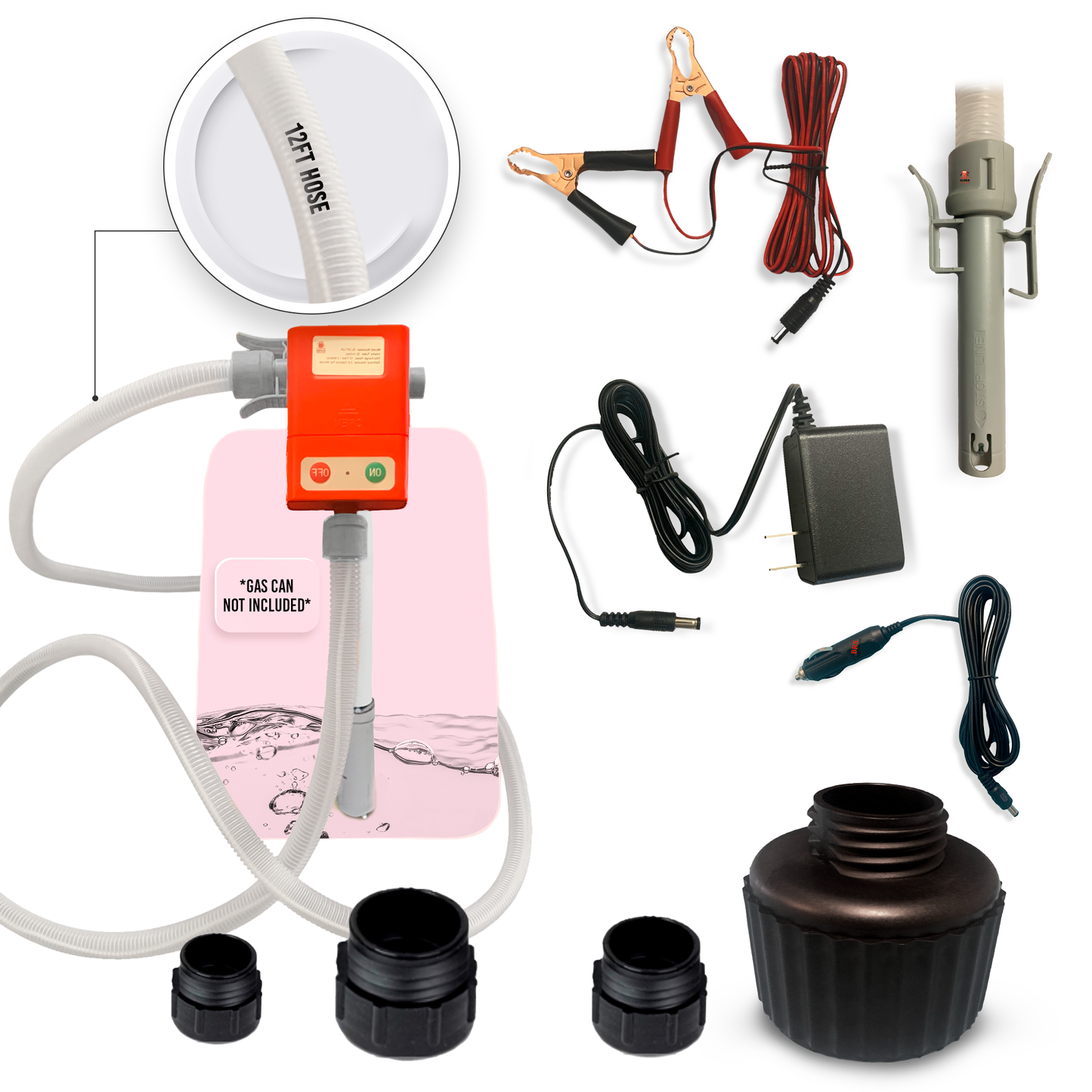 *New* PumpMatic Super Long Gas Pump w/ 12 Ft Hose - 3.8 GPM - Gas, Diesel, Kerosene - BRS Super Pumps