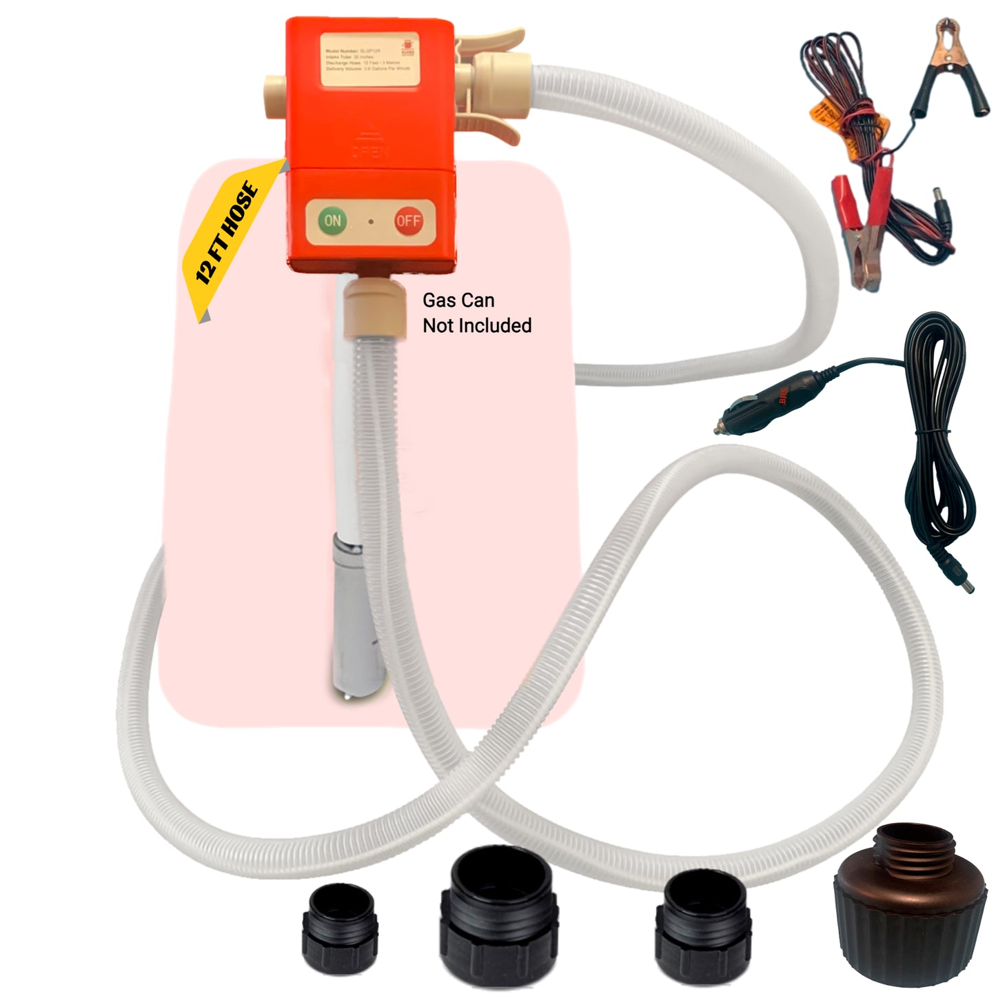*New* PumpMatic Super Long Gas Pump w/ 12 Ft Hose - 3.8 GPM - Gas, Diesel, Kerosene - BRS Super Pumps
