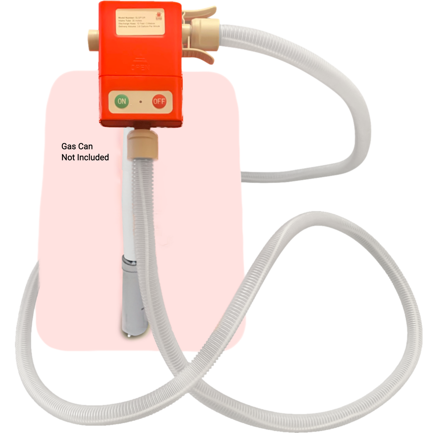 *New* PumpMatic Super Long Gas Pump w/ 12 Ft Hose - 3.8 GPM - Gas, Diesel, Kerosene - BRS Super Pumps