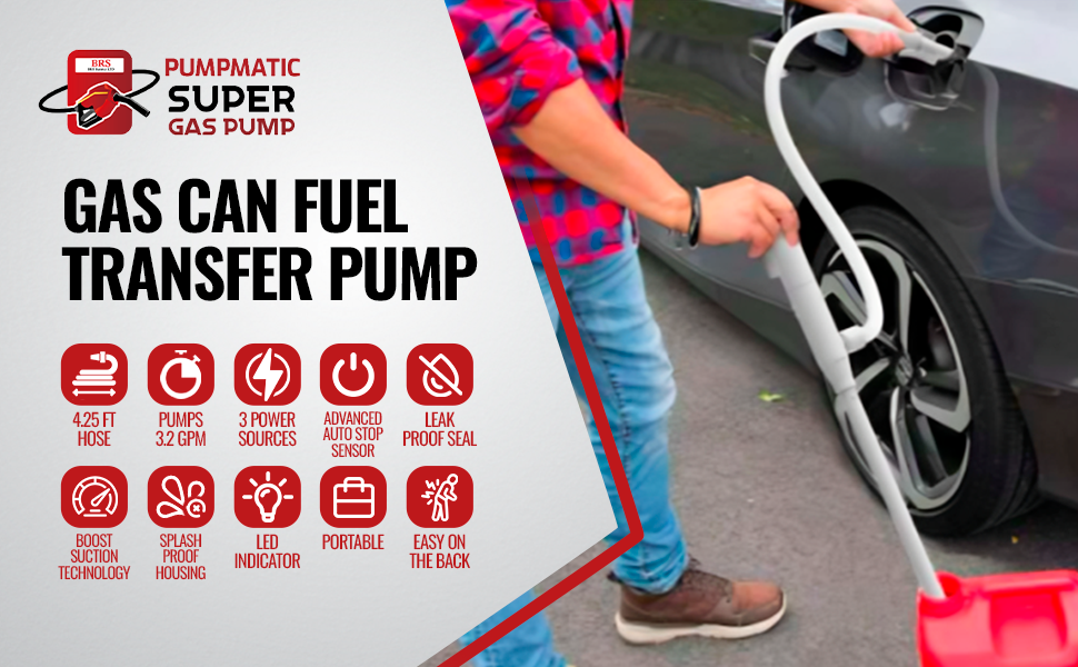 PumpMatic Stick Pump w/ Auto-Stop Sensor & 4.25 Ft Hose - BRS Super Pumps