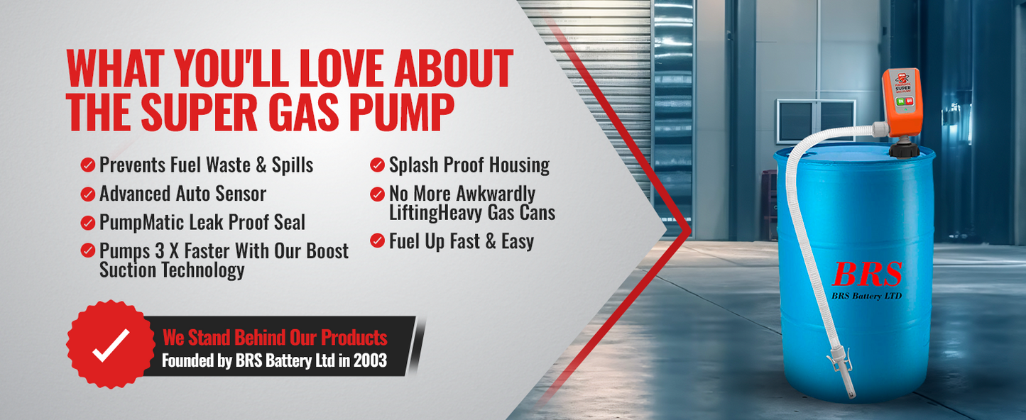 55 Gallon Drum Barrel Pump - Auto-Stop Sensor, 3.2 GPM, 4.25 Ft Hose - BRS Super Pumps