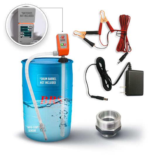 55 Gallon Drum Barrel Pump - Auto-Stop Sensor, 3.2 GPM, 4.25 Ft Hose - BRS Super Pumps