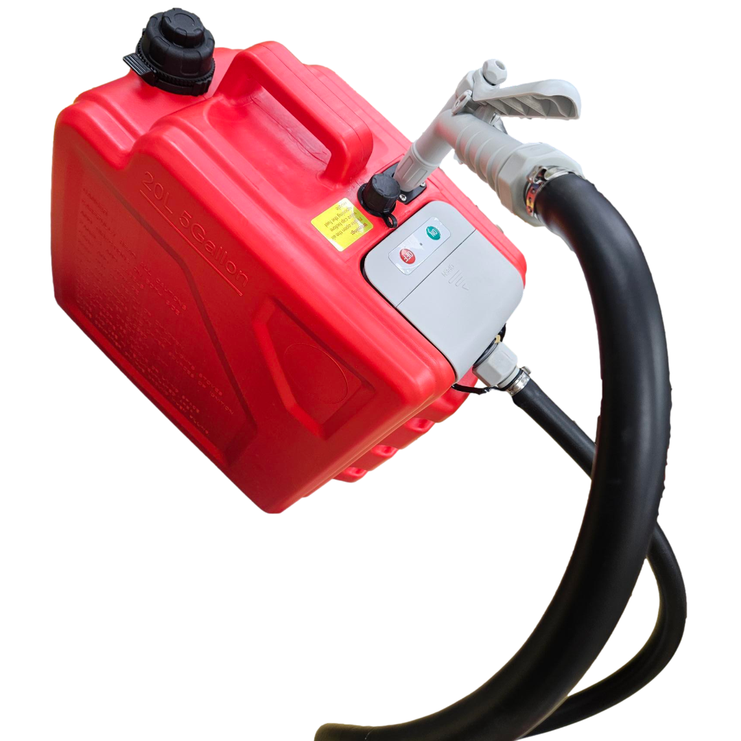 *New* PumpMatic Fast Flow Gas Can System - Heavy Duty Rubber Hose, LED Display, Multi-Power Options for Cars, Boats & Equipment - BRS Super Pumps