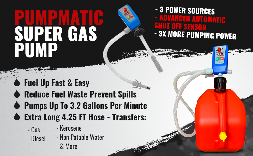 Gas & Diesel Pump Pack - PumpMatic Super Gas Pump Fuel Transfer Pump f –  BRS Super Battery