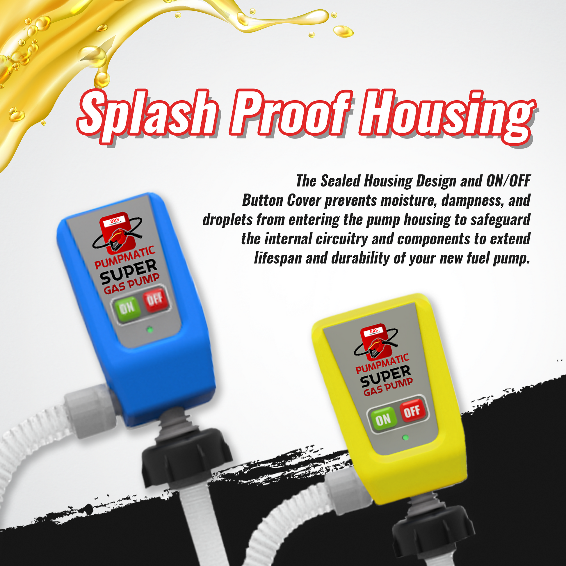 *NEW* BRS Diesel Pump - Yellow Diesel Pump + Diesel Fuel Can Combo Kit -Super Gas Pump for Gas, Diesel, Kerosene, etc.  3 Power Sources w/ Extra Long Hose - BRS Super Pumps