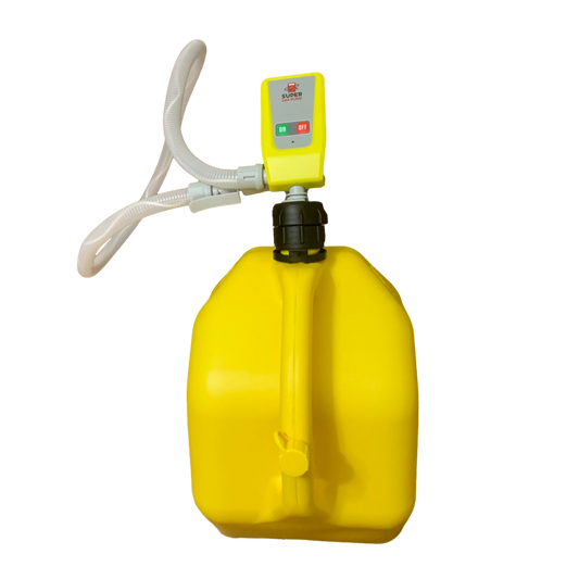 *NEW* BRS Diesel Pump - Yellow Diesel Pump + Diesel Fuel Can Combo Kit -Super Gas Pump for Gas, Diesel, Kerosene, etc.  3 Power Sources w/ Extra Long Hose - BRS Super Pumps