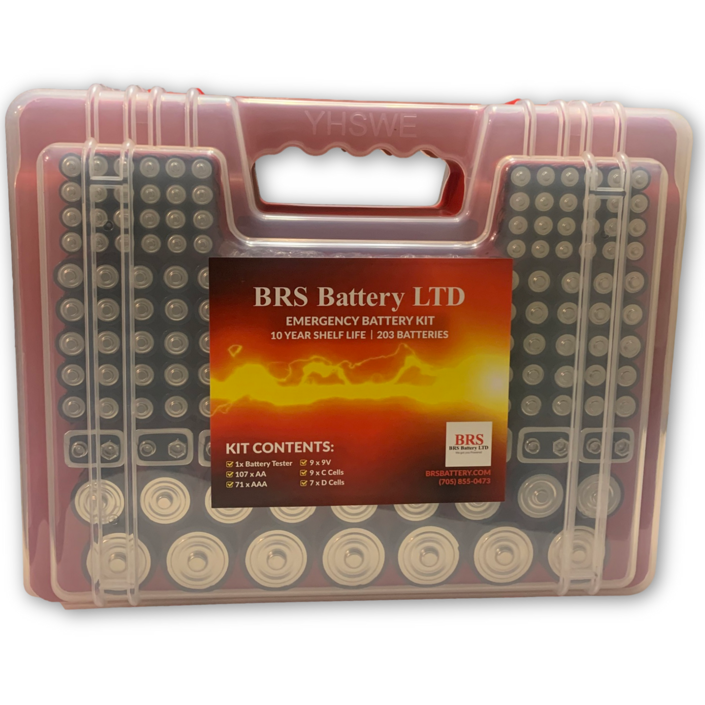 Emergency Battery Kit: 203 Alkaline Batteries + Tester