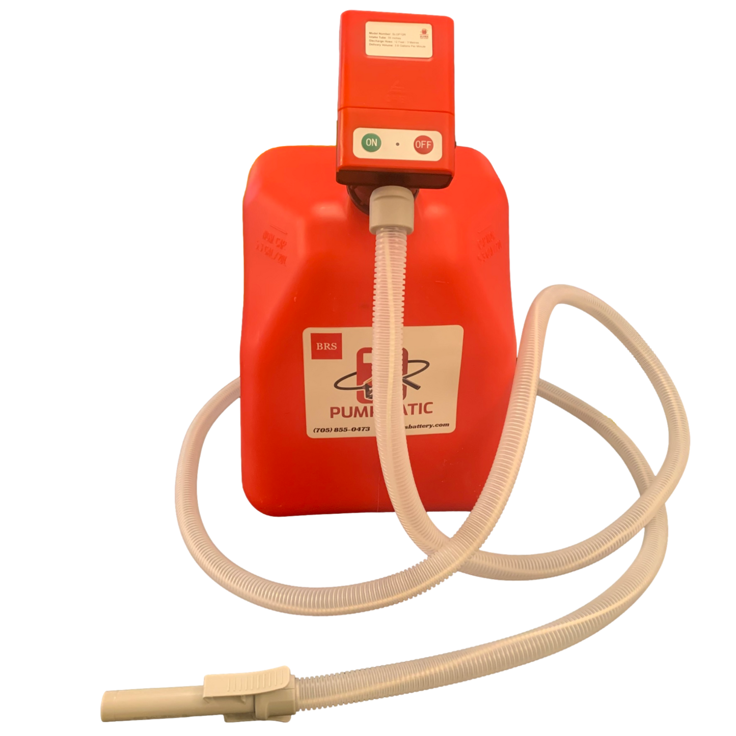 *New* PumpMatic Super Long Gas Pump w/ 12 Ft Hose - 3.8 GPM - Gas, Diesel, Kerosene - BRS Super Pumps
