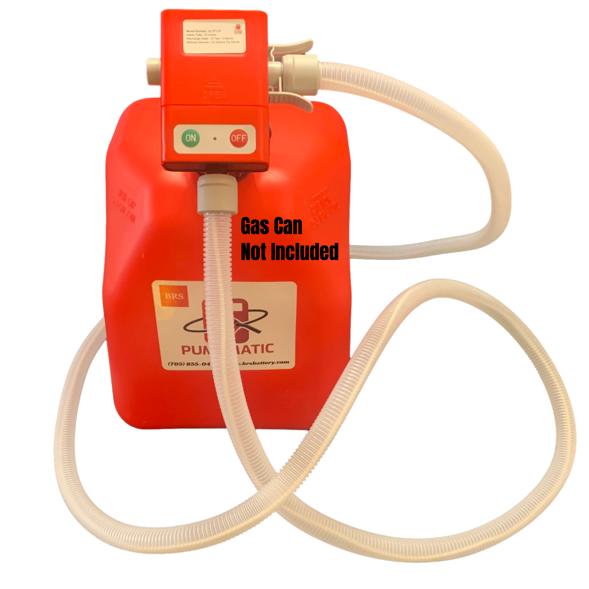 *New* PumpMatic Super Long Gas Pump w/ 12 Ft Hose - 3.8 GPM - Gas, Diesel, Kerosene - BRS Super Pumps