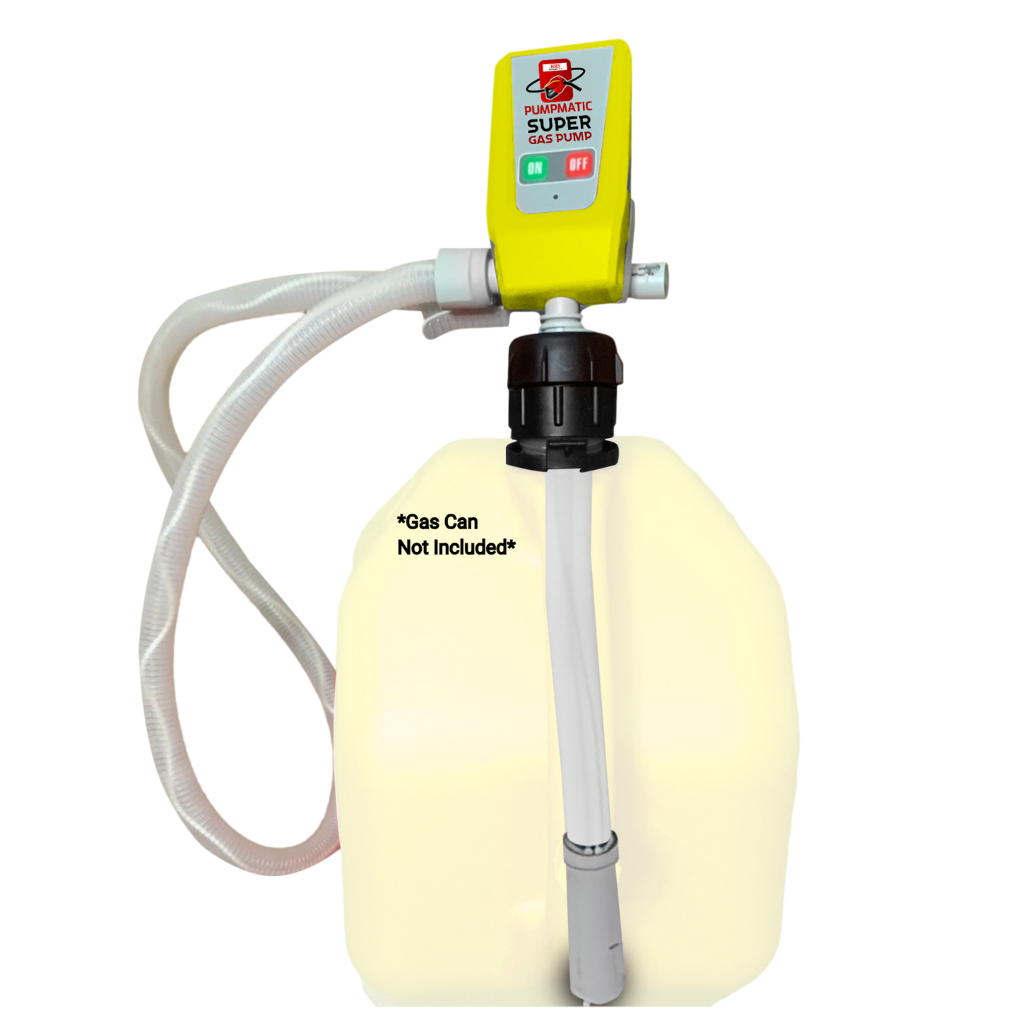 BRS Super Diesel Pump Yellow Super Gas Pump Diesel Fuel Transfer Siphon Pump + 3 Power Sources w/ Extra Long Hose - BRS Super Pumps