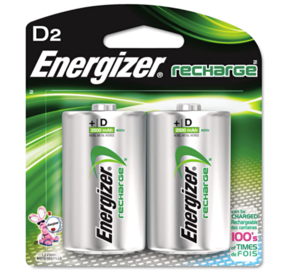 Energizer Rechargeable D Cell Battery 2 Pack - NH50BP2 - BRS Super Pumps
