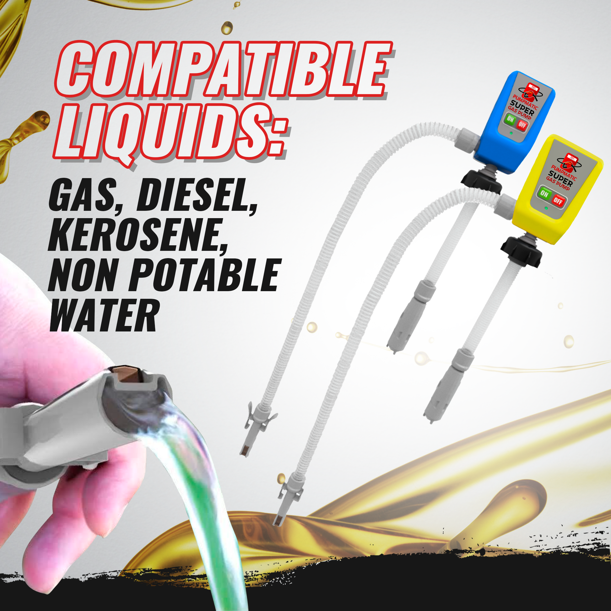 *NEW* BRS Fuel Pump + Jerry Can Kit - Transfer Gas, Diesel, Kerosene, etc. + 3 Power Sources w/ Extra Long Hose - BRS Super Pumps