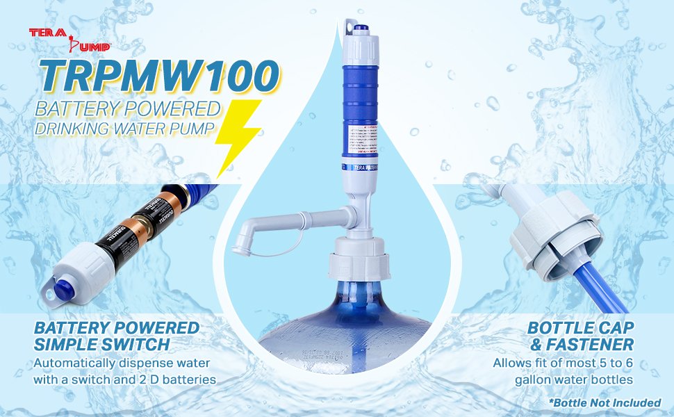 TeraPump TRPMW100 - Battery Operated Water Bottle Pump - BRS Super Pumps